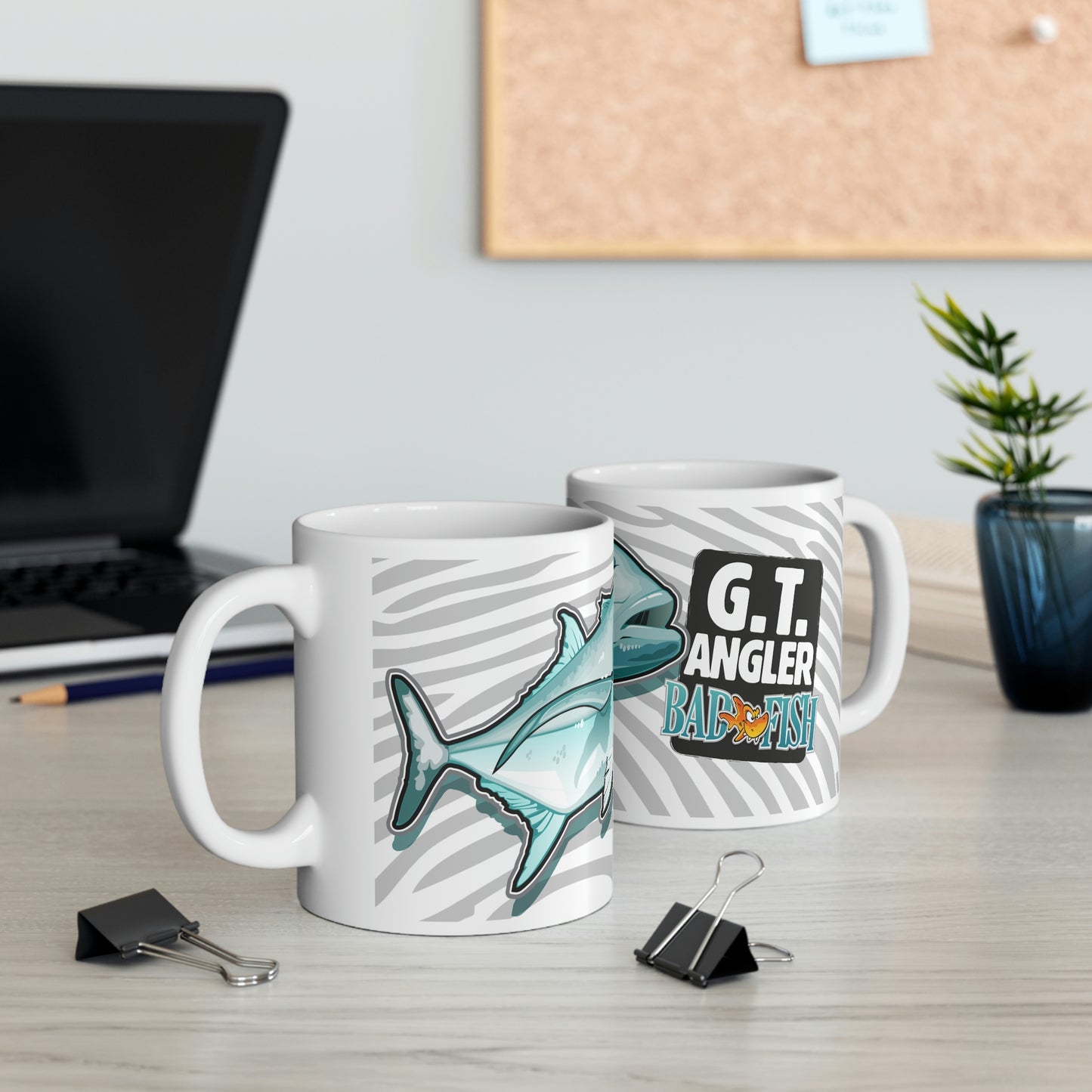 Badfish G.T. Angler 11oz White Mug