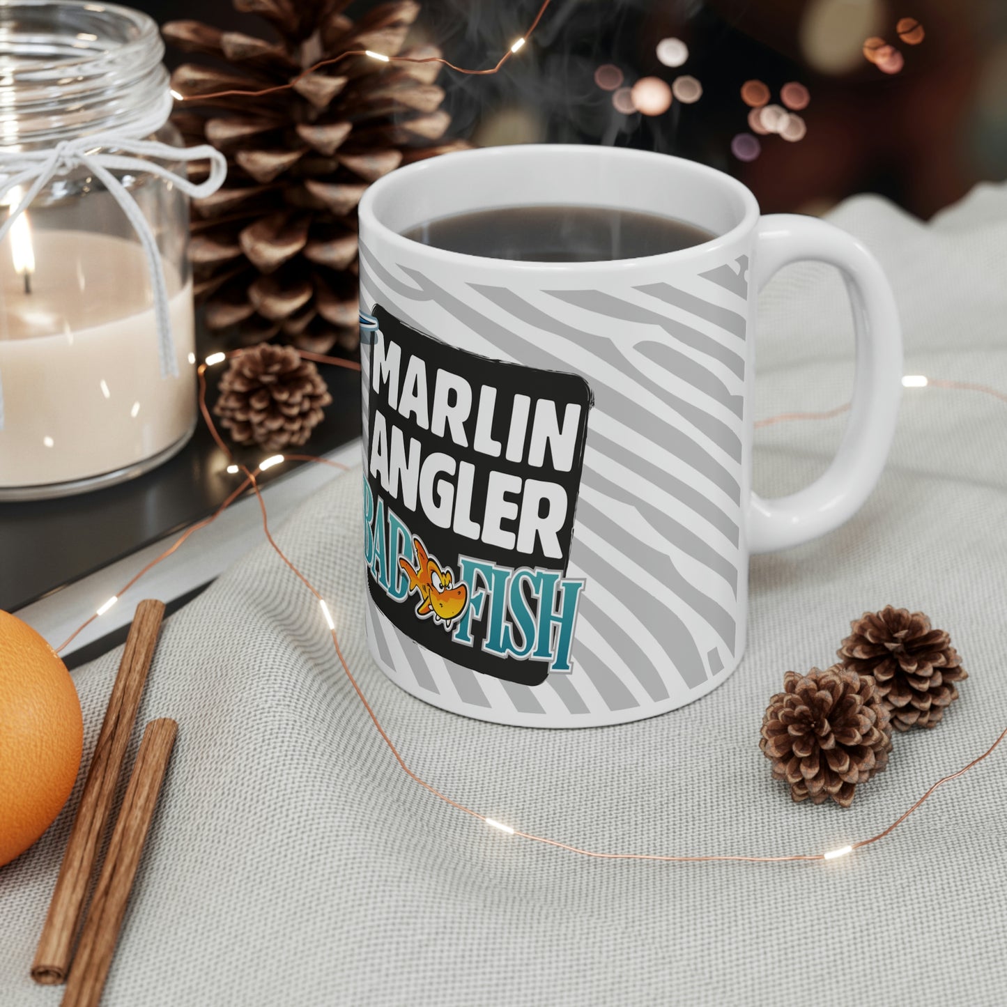 Badfish Marlin Angler 11oz White Mug