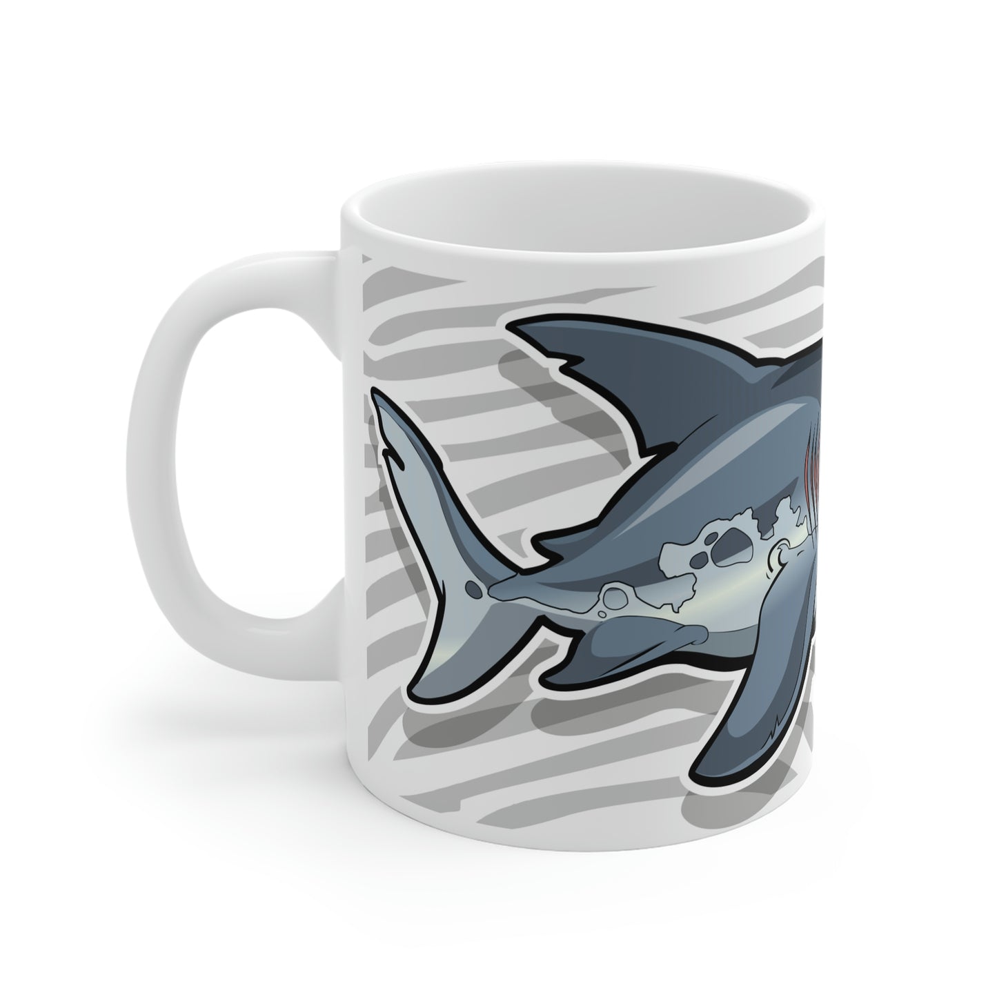 Badfish Shark Angler 11oz White Mug