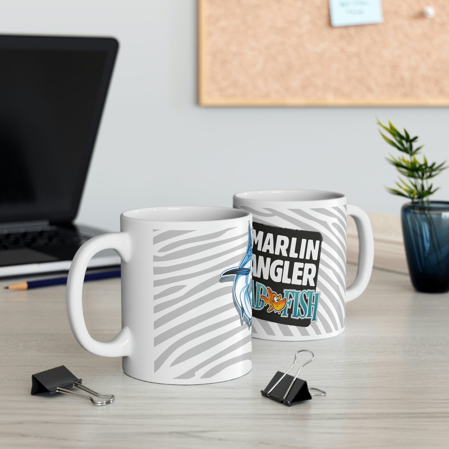 Badfish Marlin Angler 11oz White Mug