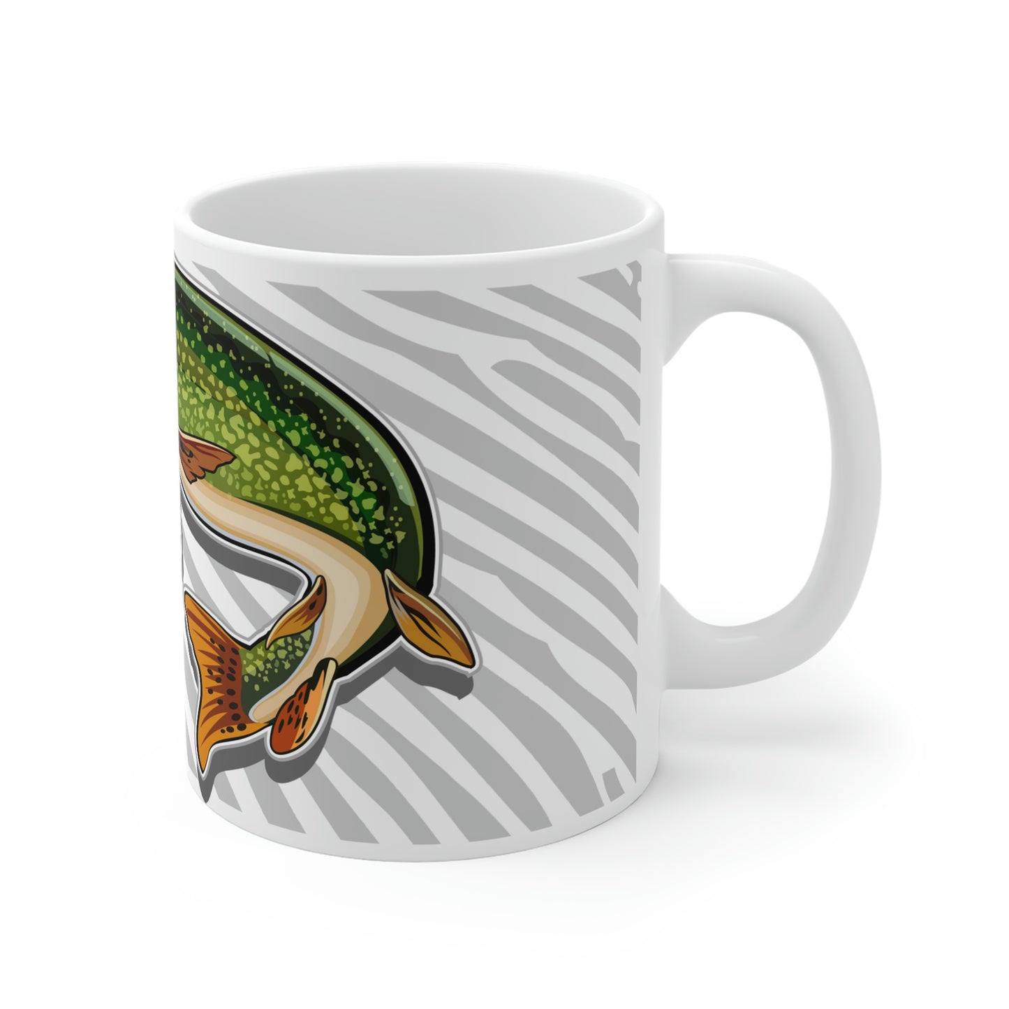 Badfish Pike Angler 11oz White Mug