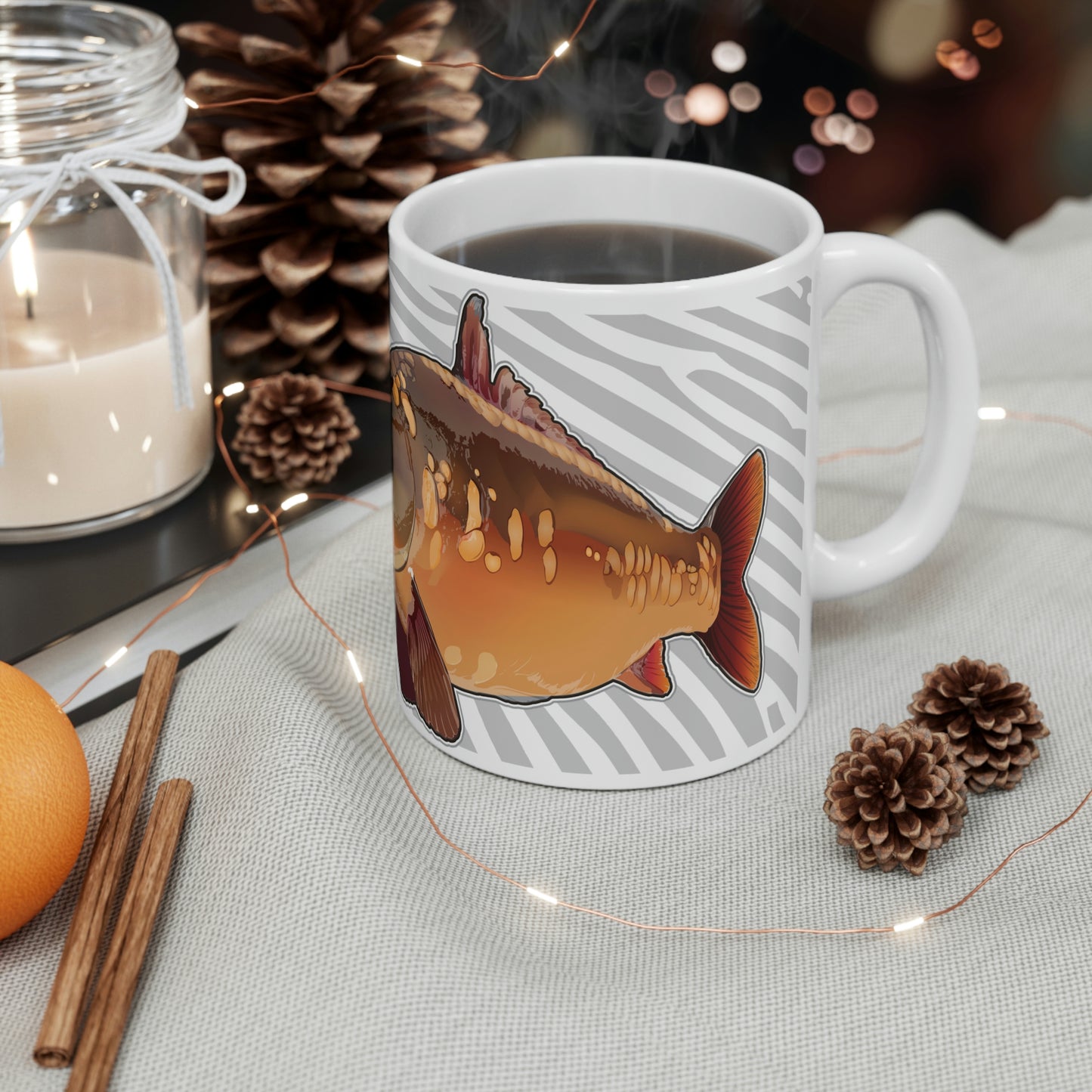 Badfish Carp Angler 11oz White Mug