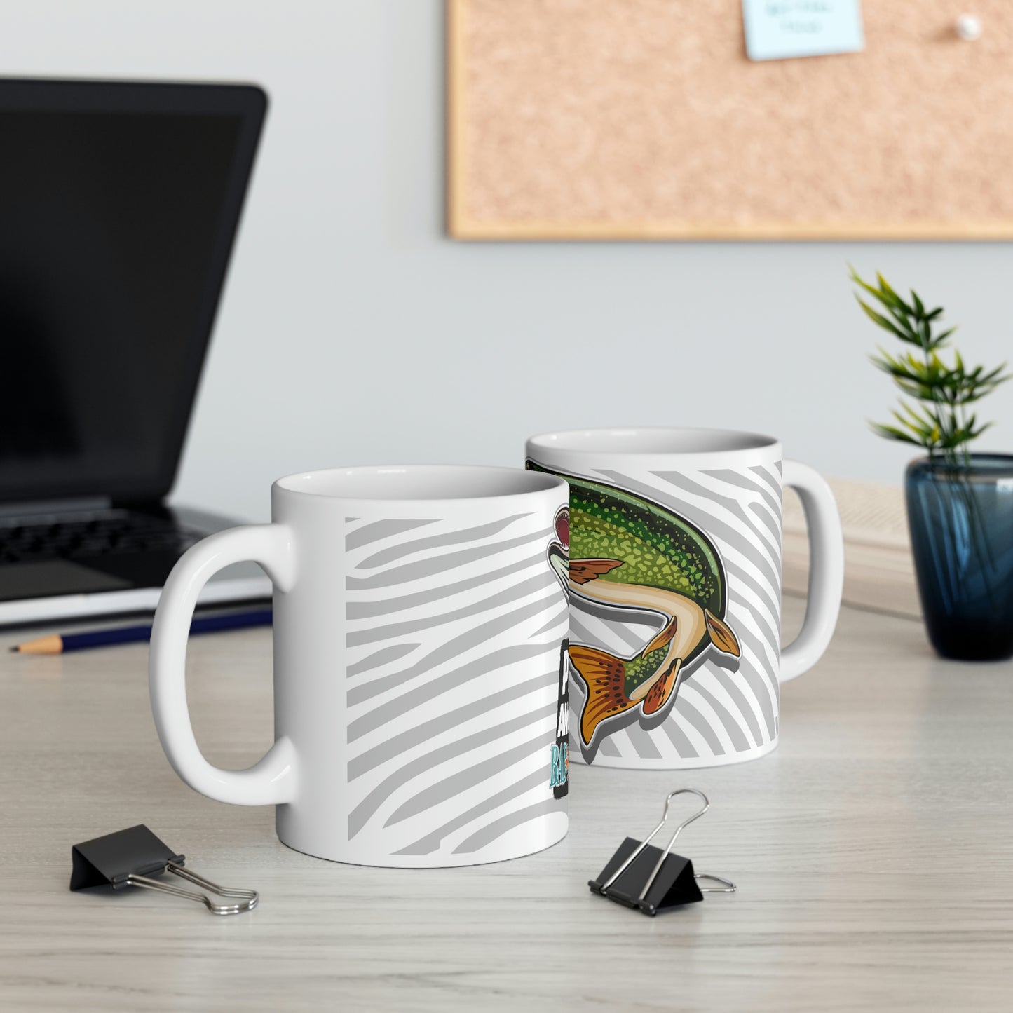 Badfish Pike Angler 11oz White Mug