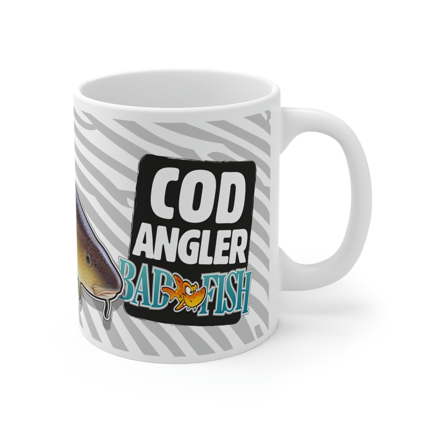 Badfish Cod Angler 11oz White Mug