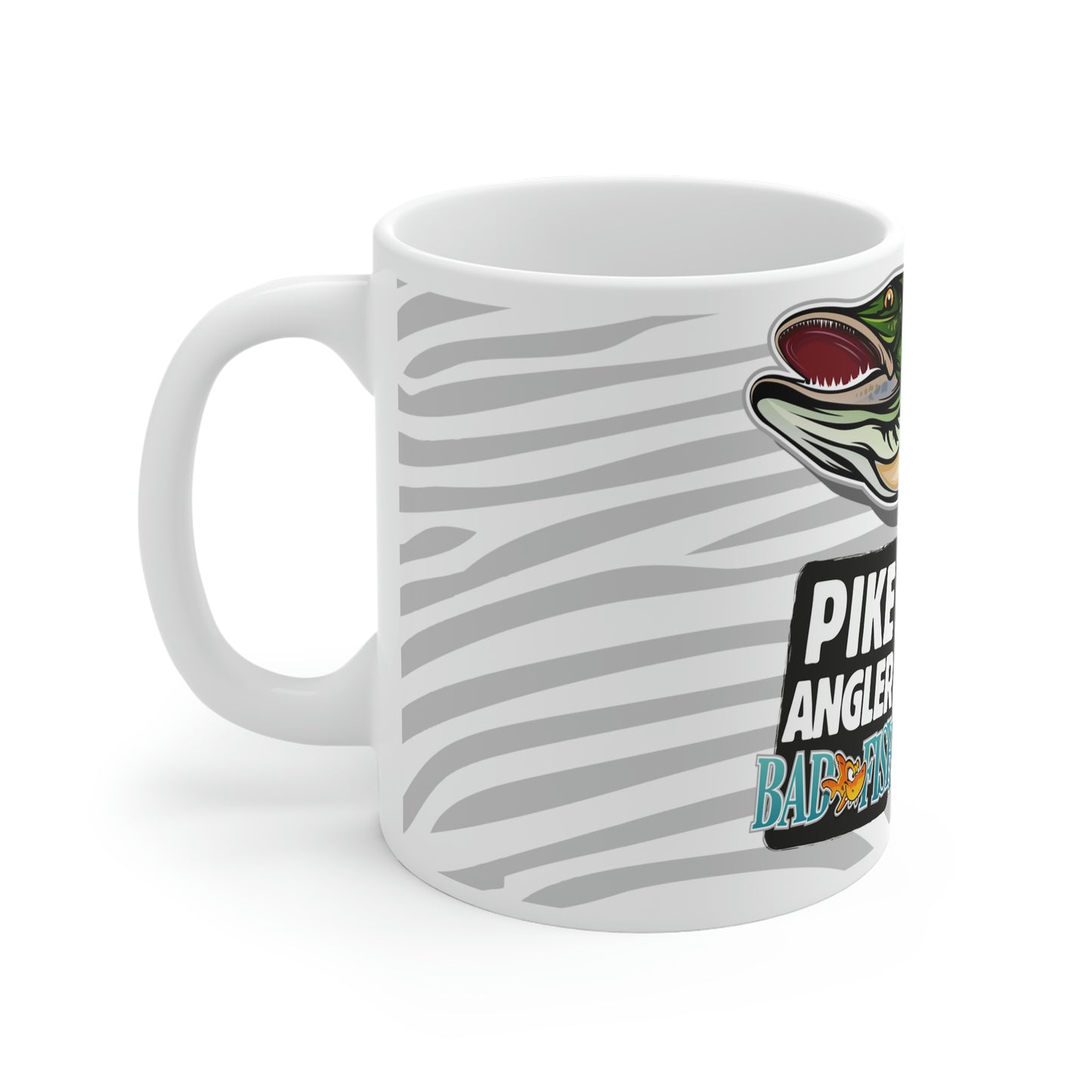 Badfish Pike Angler 11oz White Mug