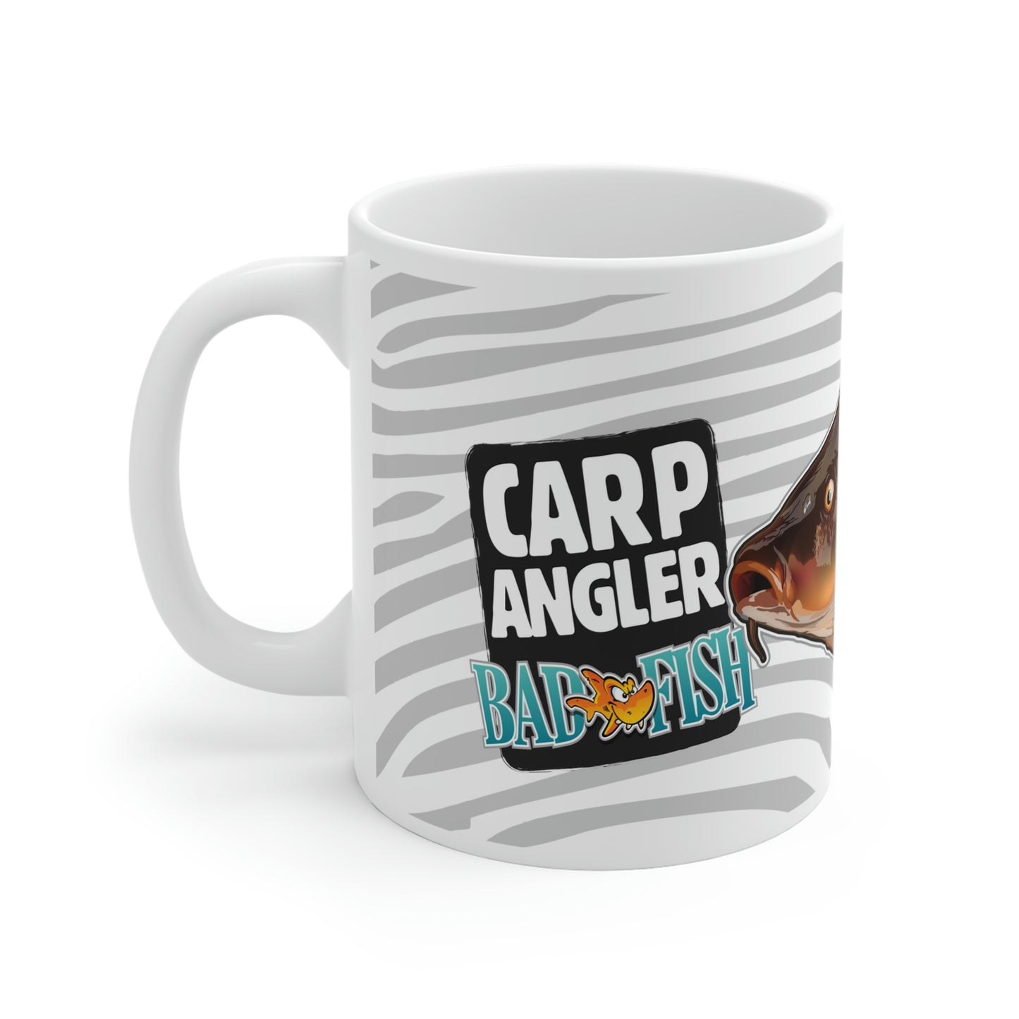Badfish Carp Angler 11oz White Mug