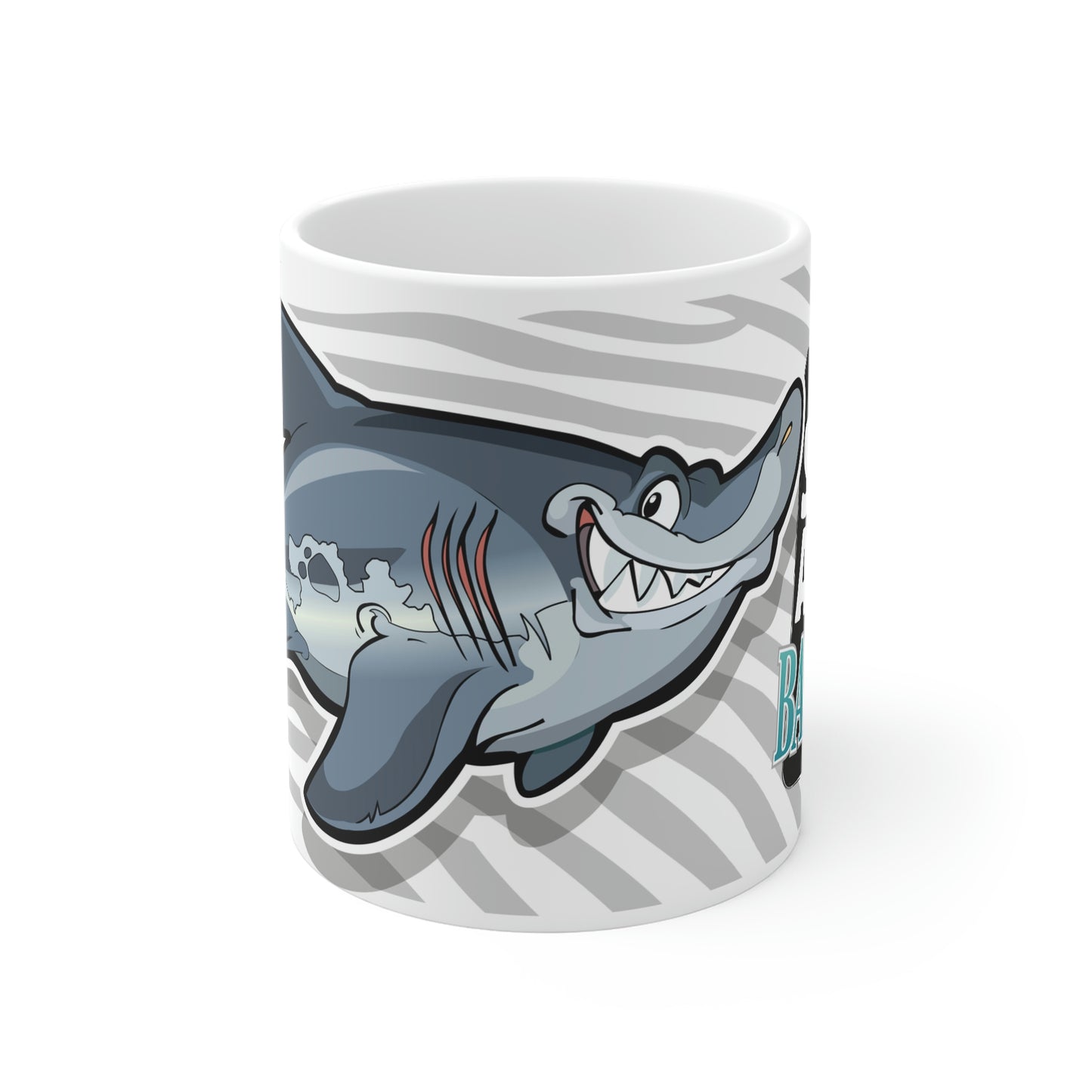 Badfish Shark Angler 11oz White Mug