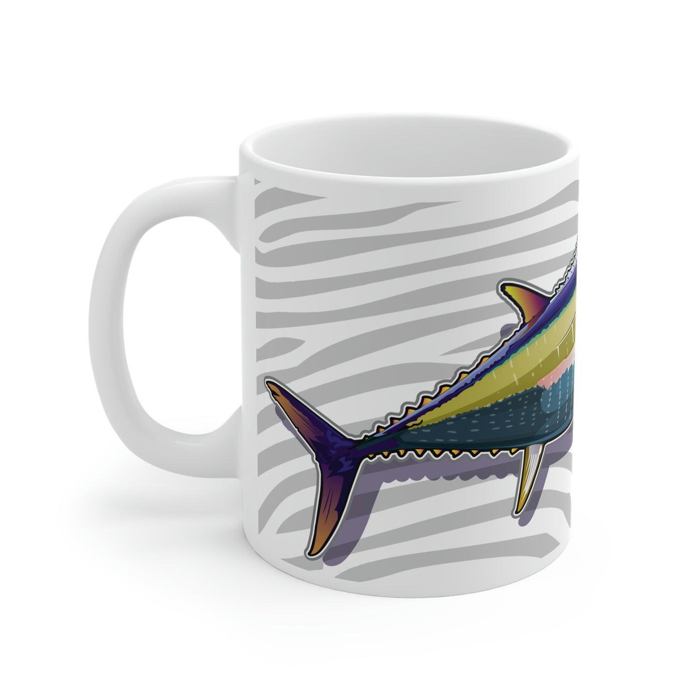 Badfish Tuna Angler 11oz White Mug