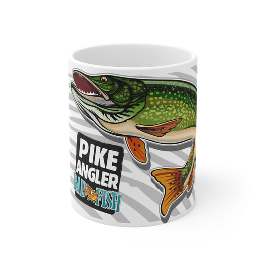 Badfish Pike Angler 11oz White Mug