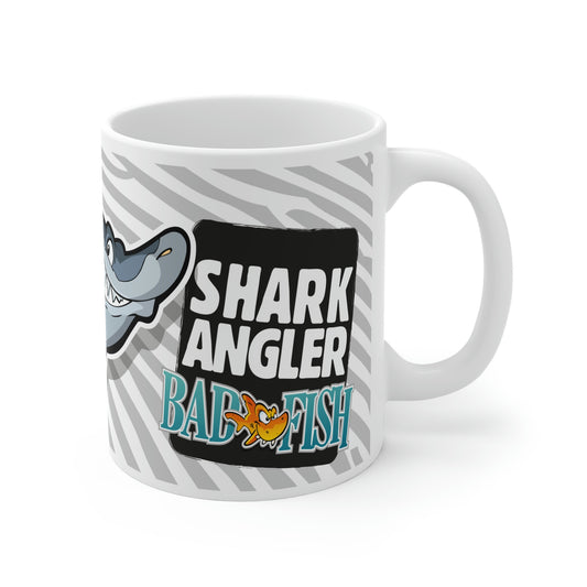 Badfish Shark Angler 11oz White Mug